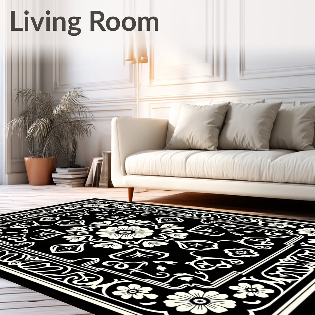 Floral and Leaf Intricate Pattern Rug