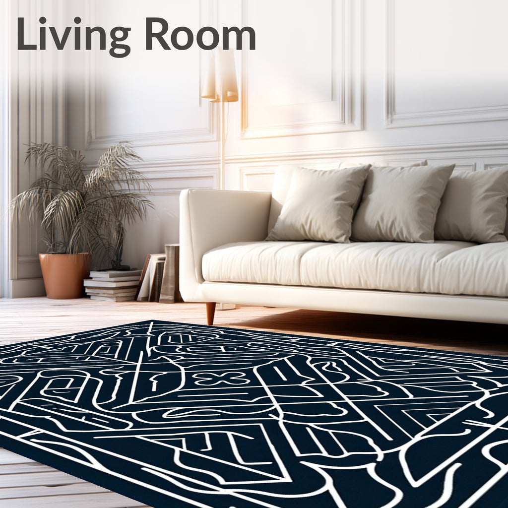 Modern Geometric Symmetry Lines Rug