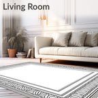 Ornate Geometric Border Design Rug