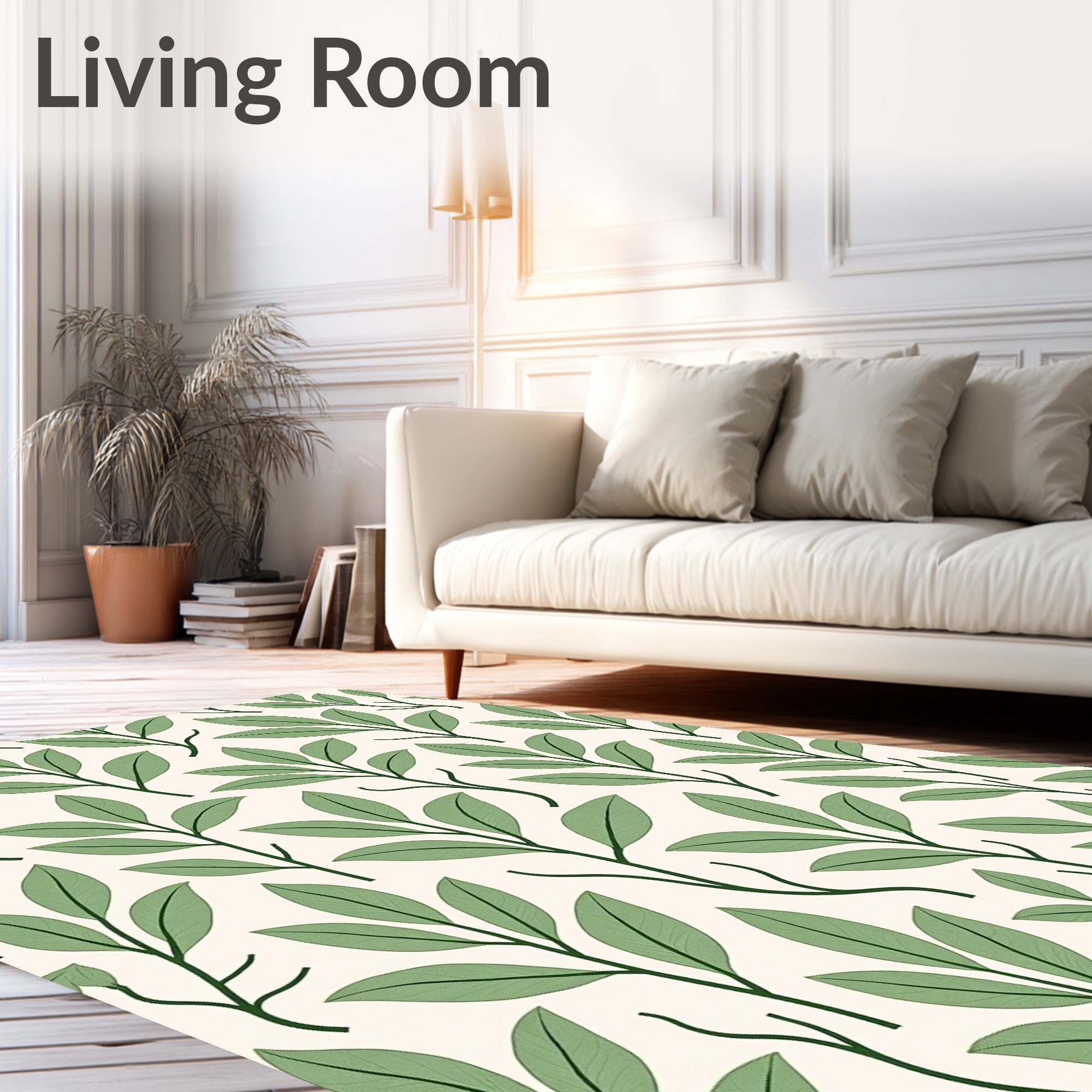 Leafy Botanical Pattern Rug