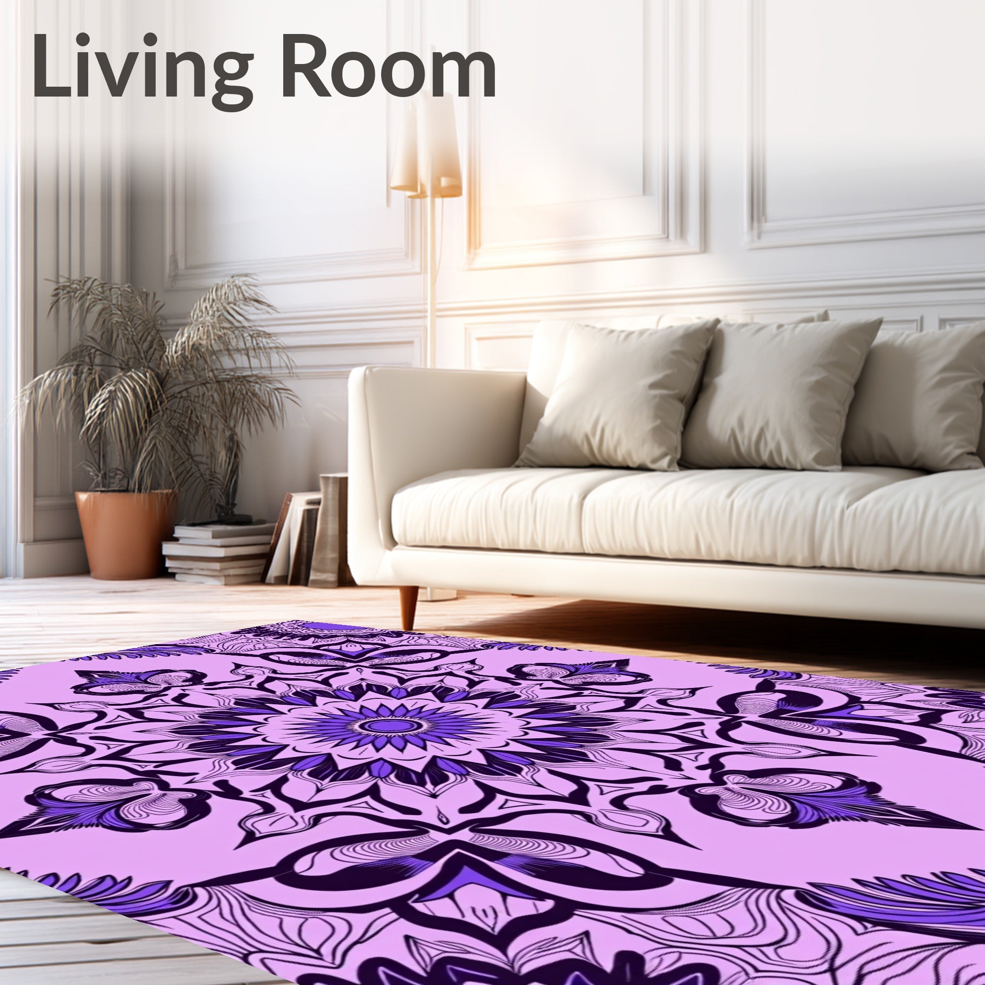 Lush Violet Mandala Patterned Rug