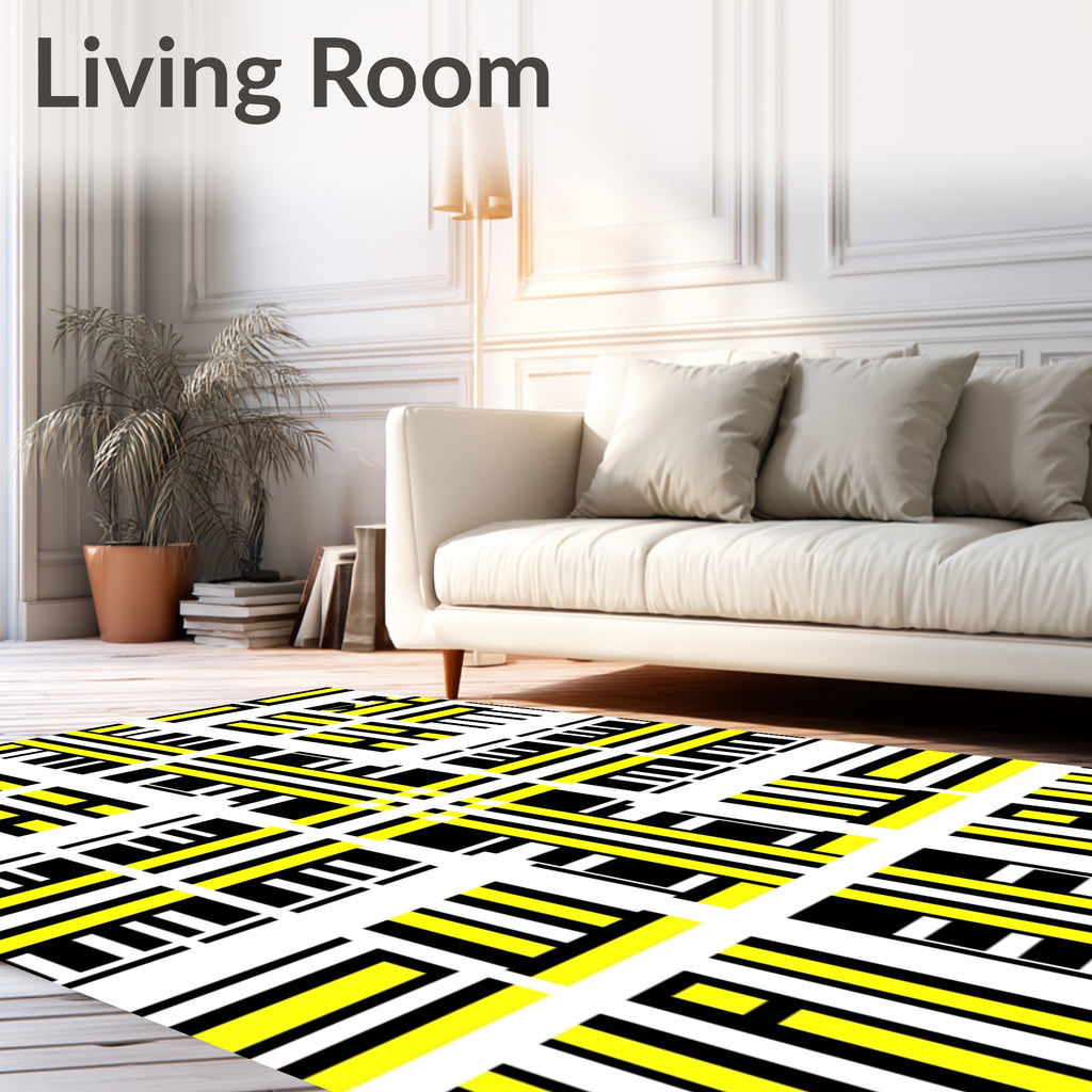 Bold Geometric Stripes Pattern Rug