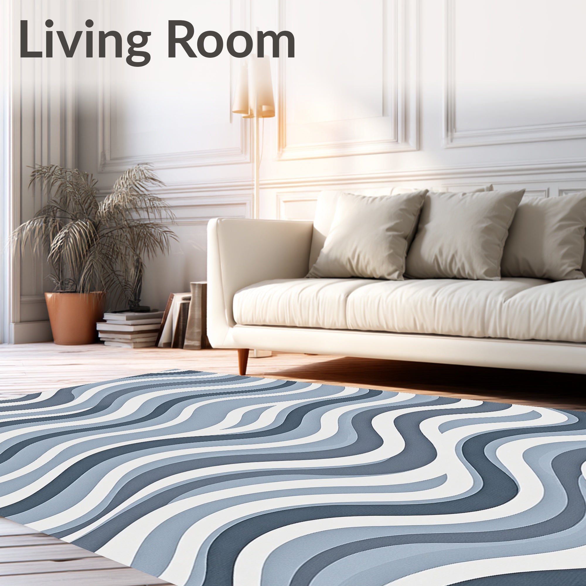 Layered Wave Pattern Rug