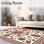 Ornate Floral Sunburst Pattern Rug