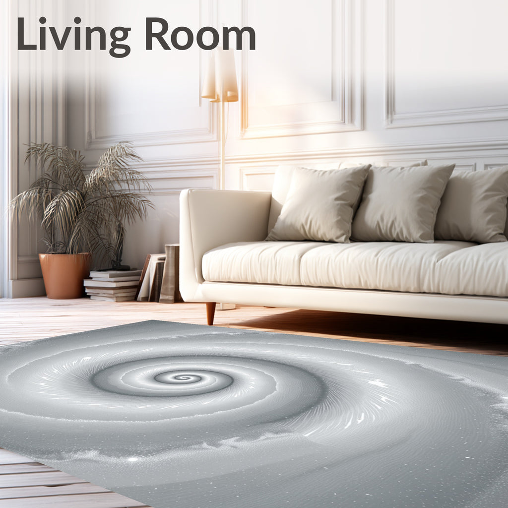 Monochromatic Spiral Vortex Pattern Rug