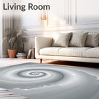 Monochromatic Spiral Vortex Pattern Rug