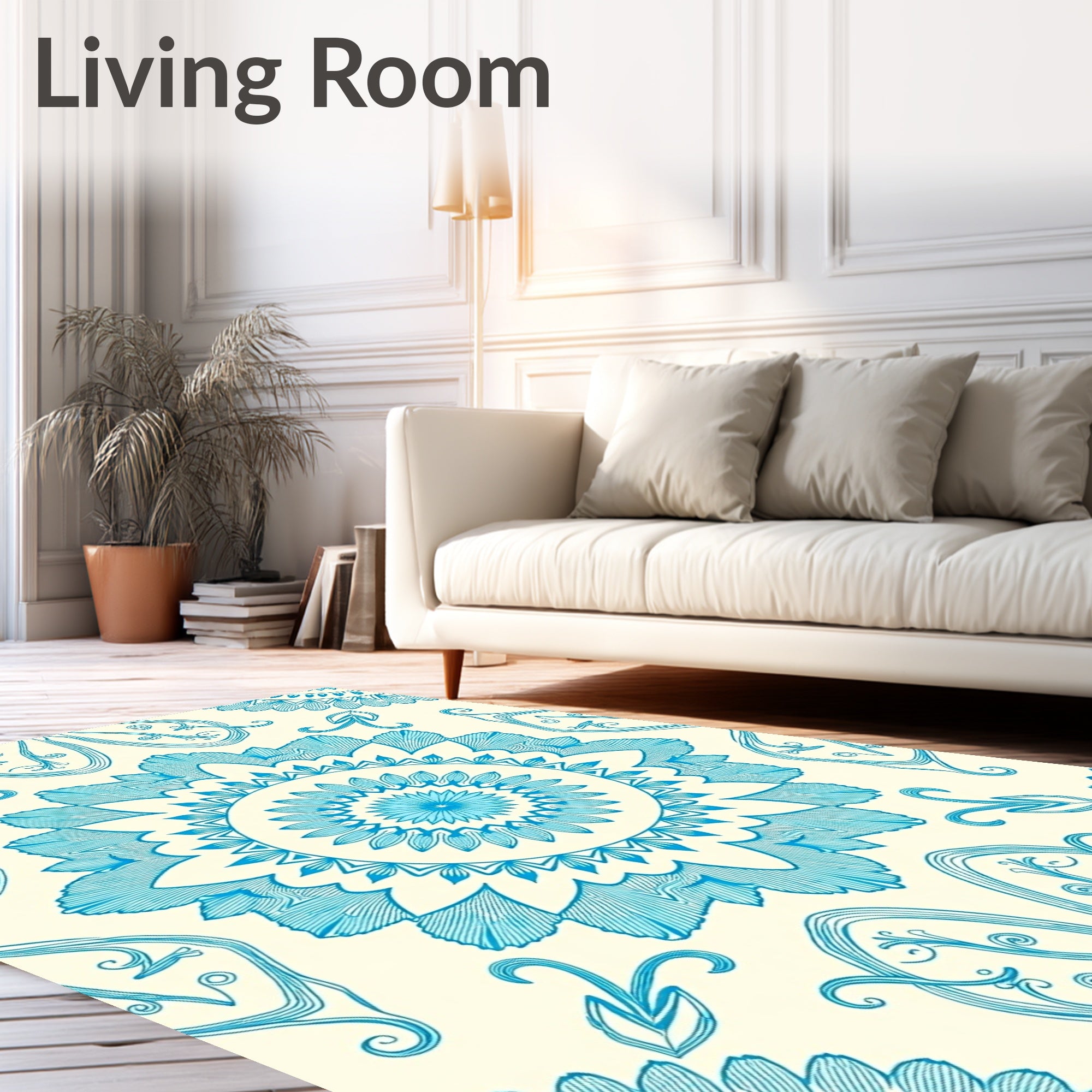 Ornate Floral Medallion Design Rug