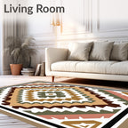 Geometric Diamond Pattern Boho Rug