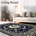 Celestial Moon Star Pattern Rug