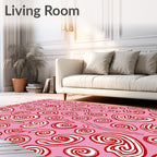 Pink Red Swirl Candy Stripes Rug
