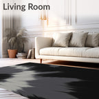 Abstract Splatter Gray Dye Pattern Rug