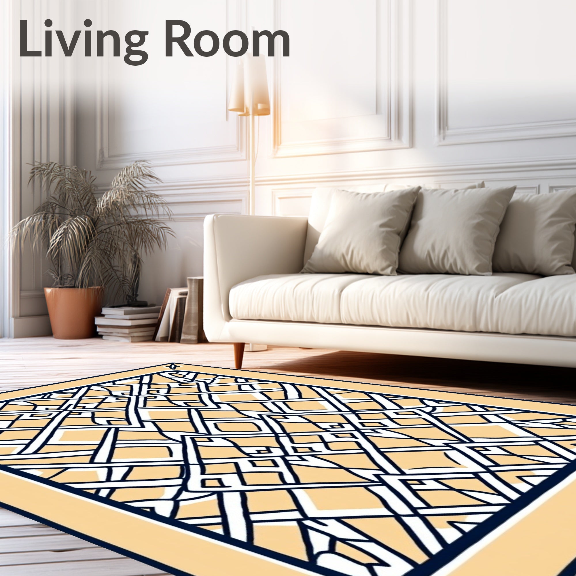 Reciprocal Diamond Patterned Contemporary Rug