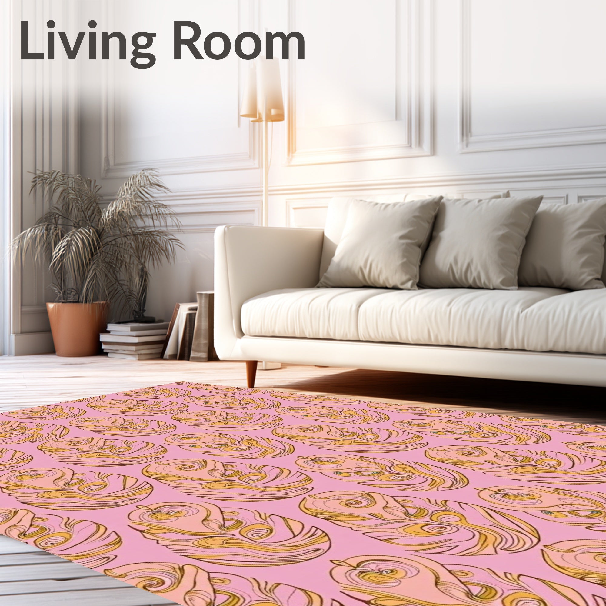 Ornate Floral Swirl Pattern Rug