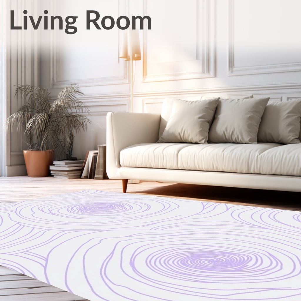 Linear Swirl Flower Pattern Rug