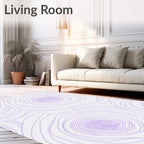 Linear Swirl Flower Pattern Rug