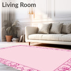 Pink Butterfly Bow Patterned Rug