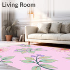 Delicate Floral Pattern In Pink Rug