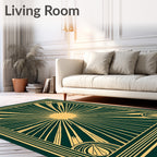 Radiant Sunburst Geometric Pattern Rug
