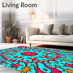 Vibrant Starburst Kaleidoscope Rug