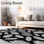 Bold Palm Leaf Pattern Design Rug