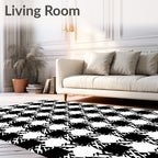 Classic Houndstooth Patterned Graphic Rug