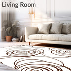 Brown Swirl Floral Abstract Lines Rug