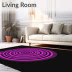 Vibrant Pink Concentric Circles Design Rug
