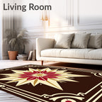Radiant Starburst Floral Pattern Rug