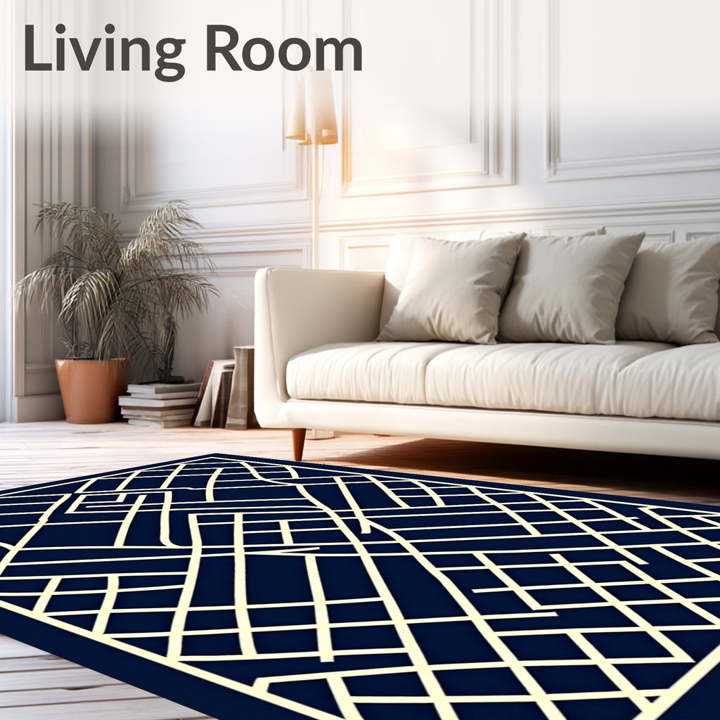 Geometric Intersecting Lines Design Rug