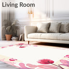 Painterly Floral Abstract Pink Rug