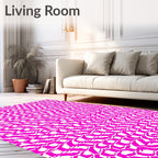 Pink Wavy Abstract Pattern Rug