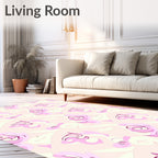 Soft Pink Swirl Abstract Pattern Rug