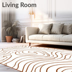Abstract Wavy Strokes Design Rug