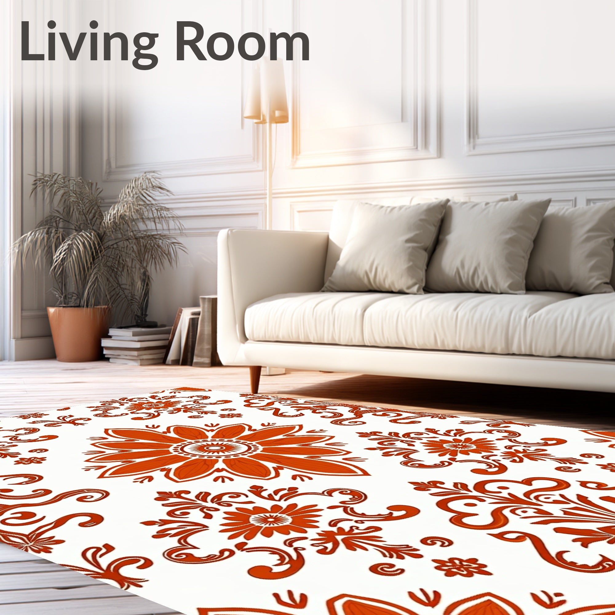 Classic Floral Damask Pattern Rug