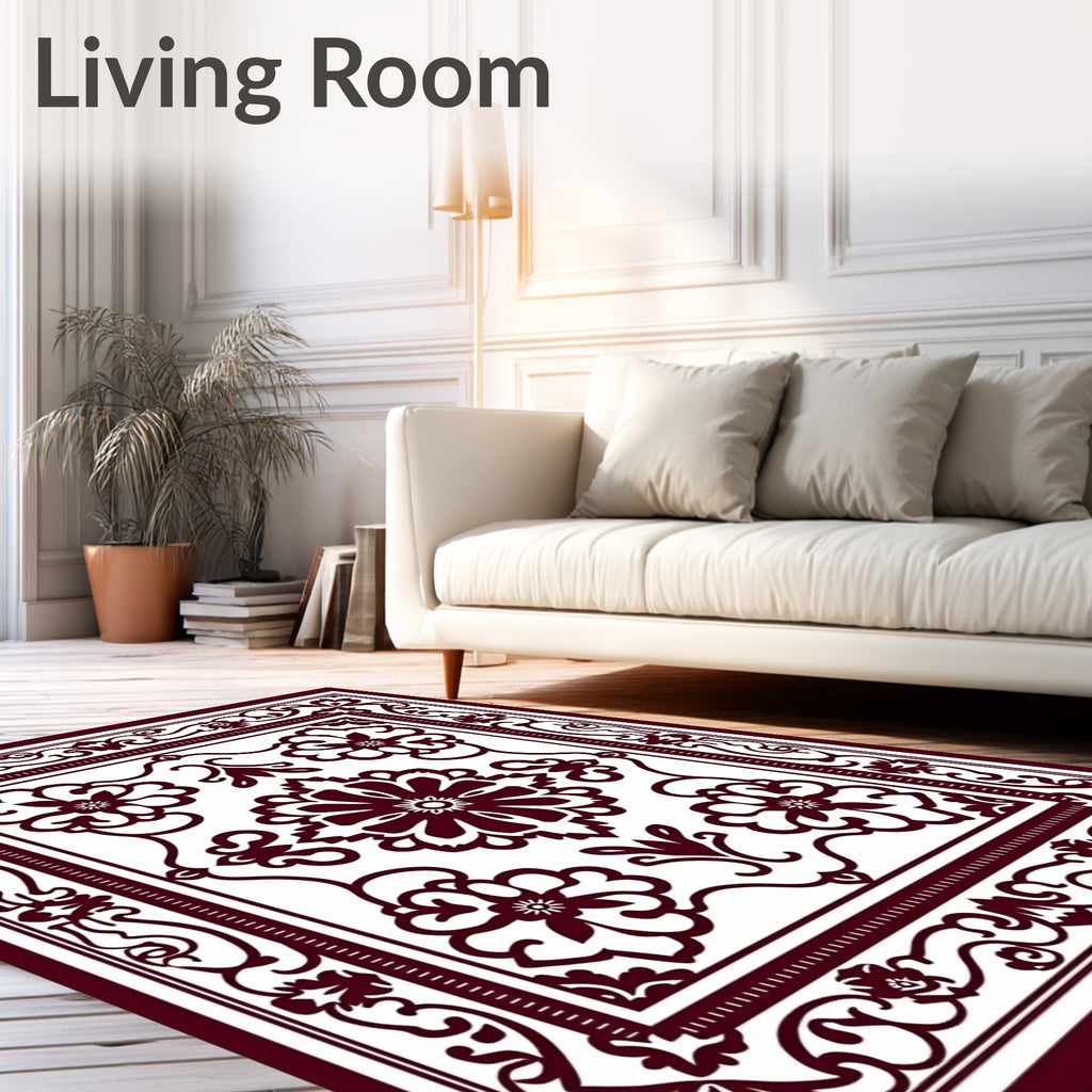 Intricate Floral Swirl Pattern Rug