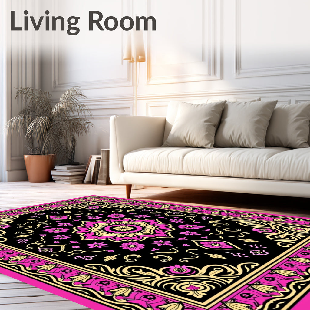 Ornate Floral Mandala Pattern Rug