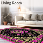 Ornate Floral Mandala Pattern Rug