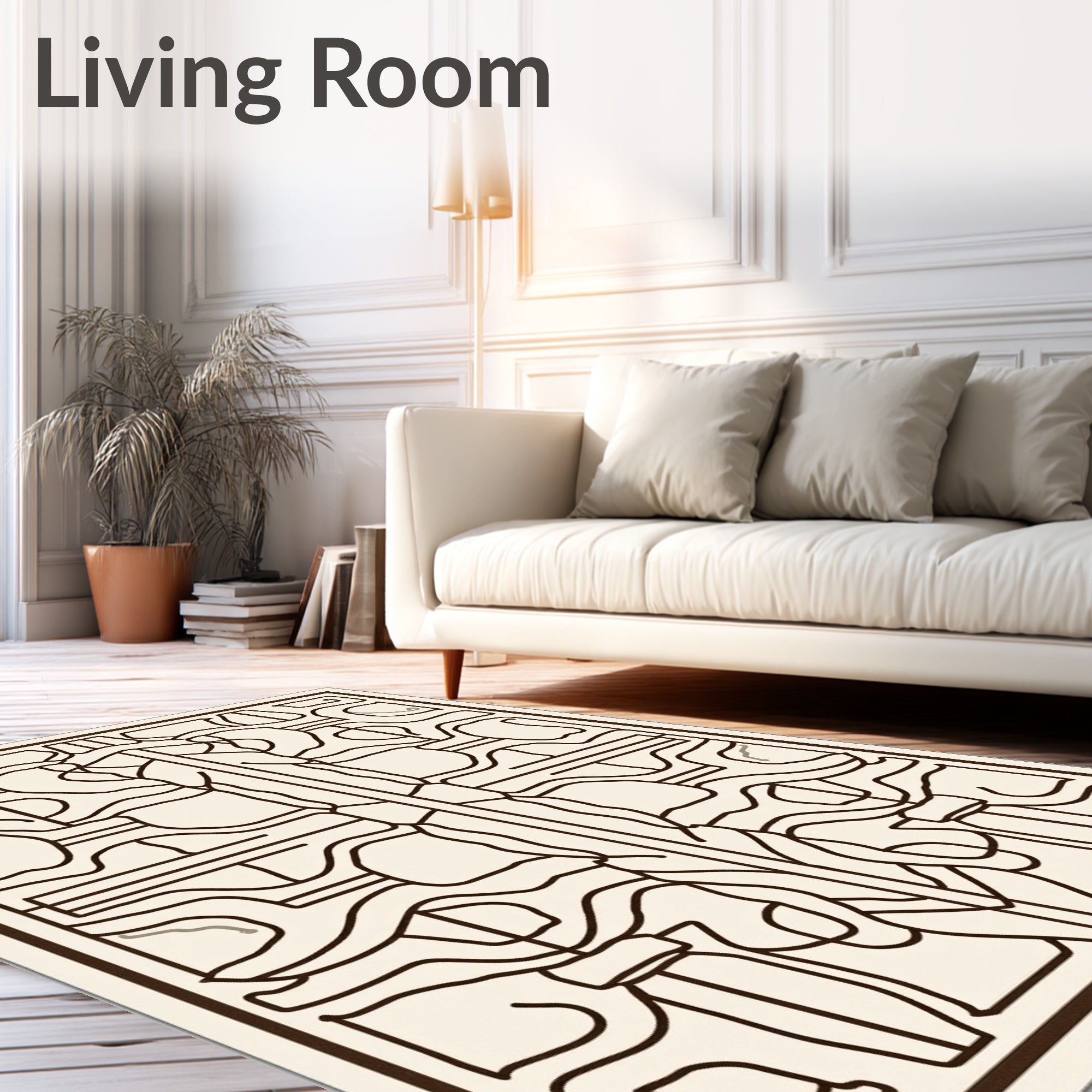 Abstract Outline Stylized Pattern Rug