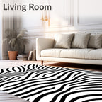 Bold Zebra Style Stripped Pattern Rug