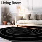 Dark Spiral Abstract Design Rug