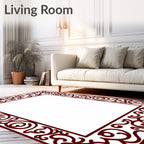 Ornate Scrolling Vine Border Design Rug