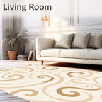 Elegant Swirls Warm Tones Rug