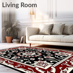 Elegant Floral And Scroll Work Rug