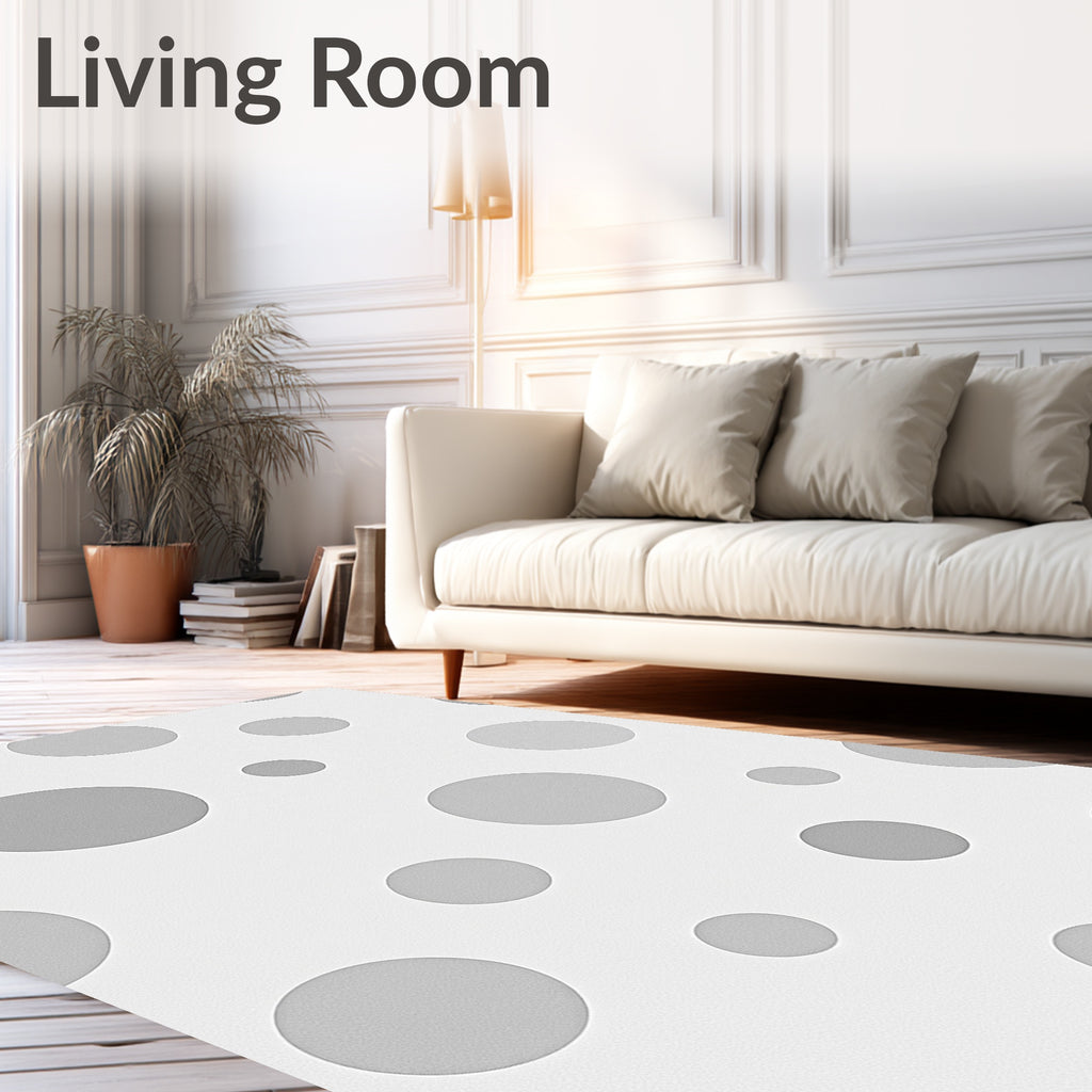 Modern Gray Dot Patterned Rug