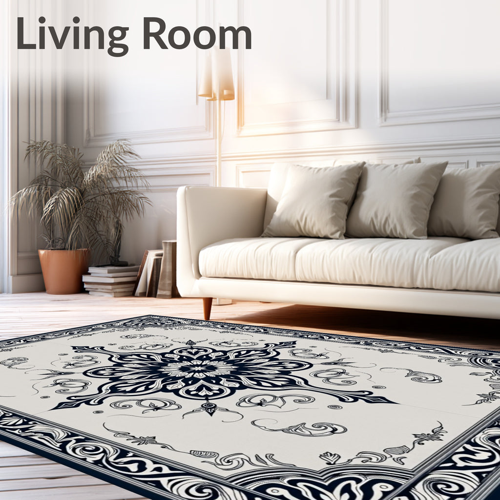 Ornate Floral Center Medallion Pattern Rug