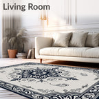 Ornate Floral Center Medallion Pattern Rug