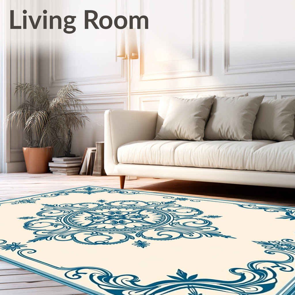 Ornate Floral Medallion Pattern Rug