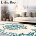 Ornate Floral Medallion Pattern Rug