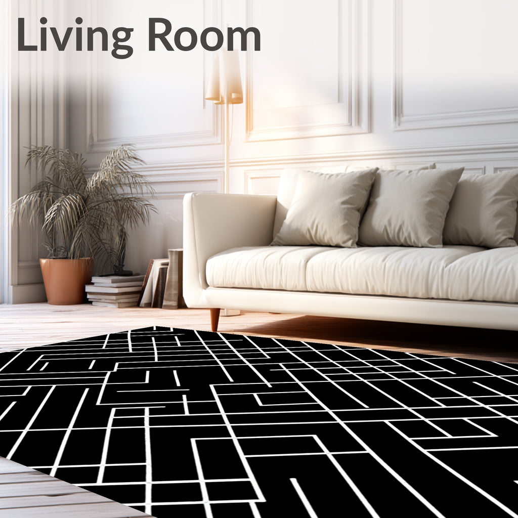 Abstract Geometric Network Pattern Rug