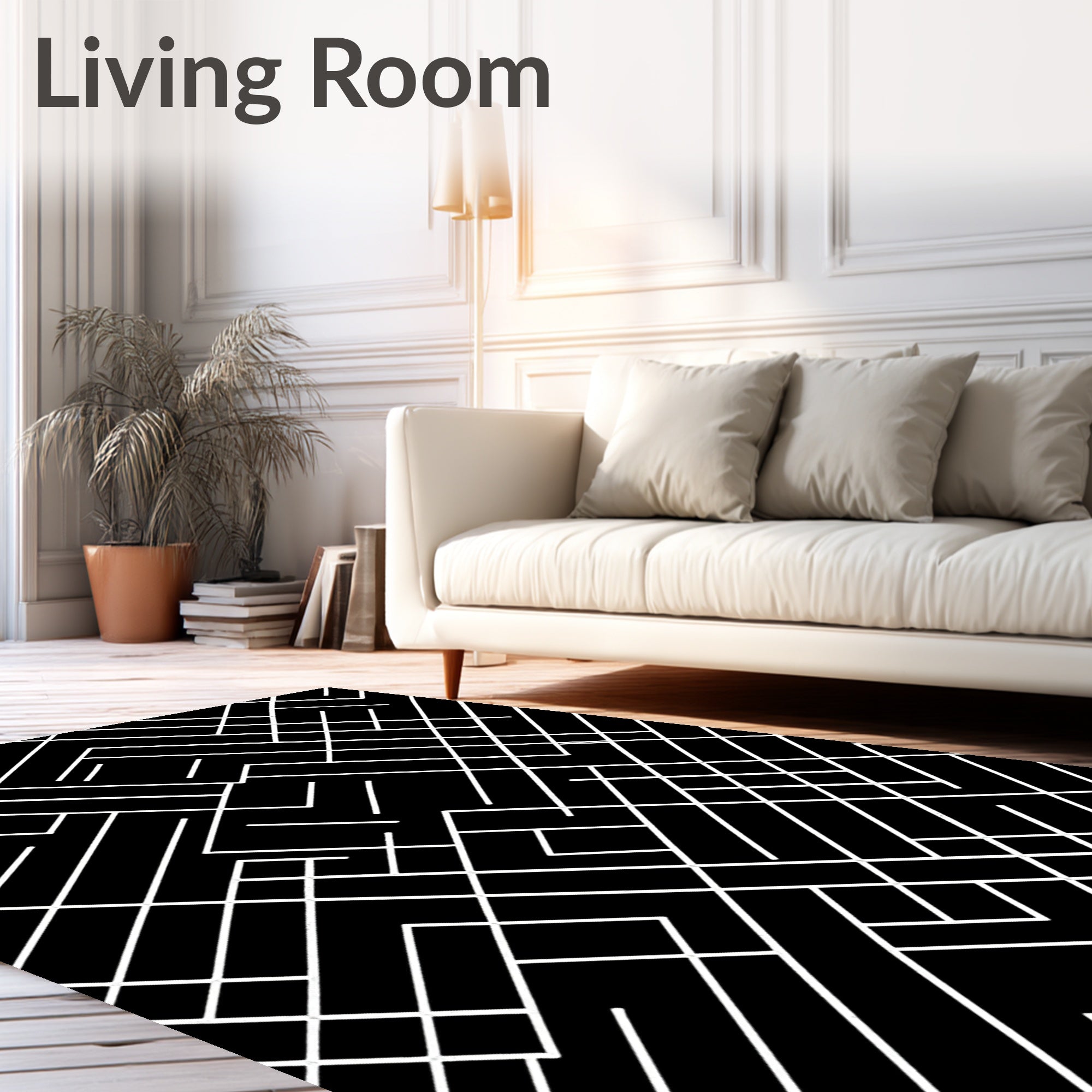 Abstract Geometric Network Pattern Rug
